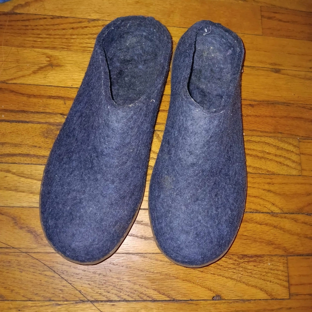 Men's Charcoal Wool Slip-On Loafers